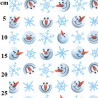 100% Cotton Digital Fabric Rose & Hubble Christmas Snowman Faces Snowflakes Xmas