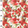 100% Cotton Digital Fabric Rose & Hubble Christmas Poinsettia Floral Xmas