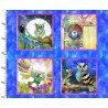 100% Cotton Fabric 3 Wishes Go Owl Out Vibrant Birds Owls Panel