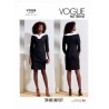Vogue Sewing Pattern V1858 Misses' Fitted Dress Shaped Contrast Neck Bands