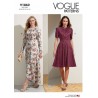 Vogue Sewing Pattern V1862 Misses' Dress Nipped in Waist Puffed Sleeves