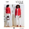 Vogue Sewing Pattern V1867 Misses' Lined Jacket Shoulder Pads Tapered Trousers