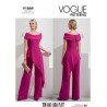 Vogue Sewing Pattern V1869 Misses' Off The Shoulder Top Wide Leg Trousers