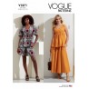Vogue Sewing Pattern V1871 Misses' Peplum Top Square Neckline Empire Waist