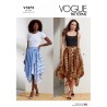 Vogue Sewing Pattern V1872 Misses' Asymmetric Wrap Skirt Waistband Side Tie