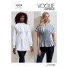 Vogue Sewing Pattern V1874 Misses' Slightly Flared Top Front And Back 1″ Tucks