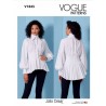 Vogue Sewing Pattern V1845 Misses' Peplum Shirt High Collar Bishop Sleeves