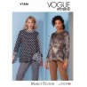 Vogue Sewing Pattern V1846 Misses' Knit Top Neck Variations Asymmetric Hem Bands