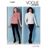 Vogue Sewing Pattern V1847 Misses' Funnel Neck Top Pleated Puff Sleeves
