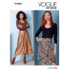 Vogue Sewing Pattern V1850 Misses' Unlined Asymmetric Wrap Skirt Front Pleats