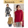 Butterick Sewing Pattern B6857 Misses Top Collar Neckline and Sleeve Variations