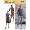 Butterick Sewing Pattern B6859 Misses Knit Dress Tops Skirt and Trousers