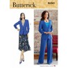Butterick Sewing Pattern B6860 Misses Jacket Blazer Wrap Skirt Wide Leg Trousers