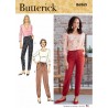 Butterick Sewing Pattern B6865 Misses Trousers Elasticated Waist Pockets Options