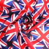 Polyester Lining Fabric Union Jack Flags Tossed UK Jubilee British 145cm Wide