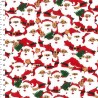 100% Cotton Fabric John Louden Christmas Bunched Santa Father Xmas Festive