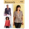 Butterick Sewing Pattern B6828 Misses' Wrap Top Tie Sash Sleeve Variations