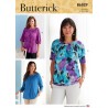 Butterick Sewing Pattern B6829 Misses' Top Front Neck Pleats Back Tie Opening