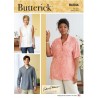 Butterick Sewing Pattern B6846 Unisex Button Down Semi Fitted Shirt with Collar