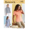 Butterick Sewing Pattern B6852 Misses' Button Down Semi Fitted Shirt Back Yoke