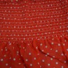 Preshirred Polycotton Fabric Summer Dress Material Pea Spot Polka Dots Red