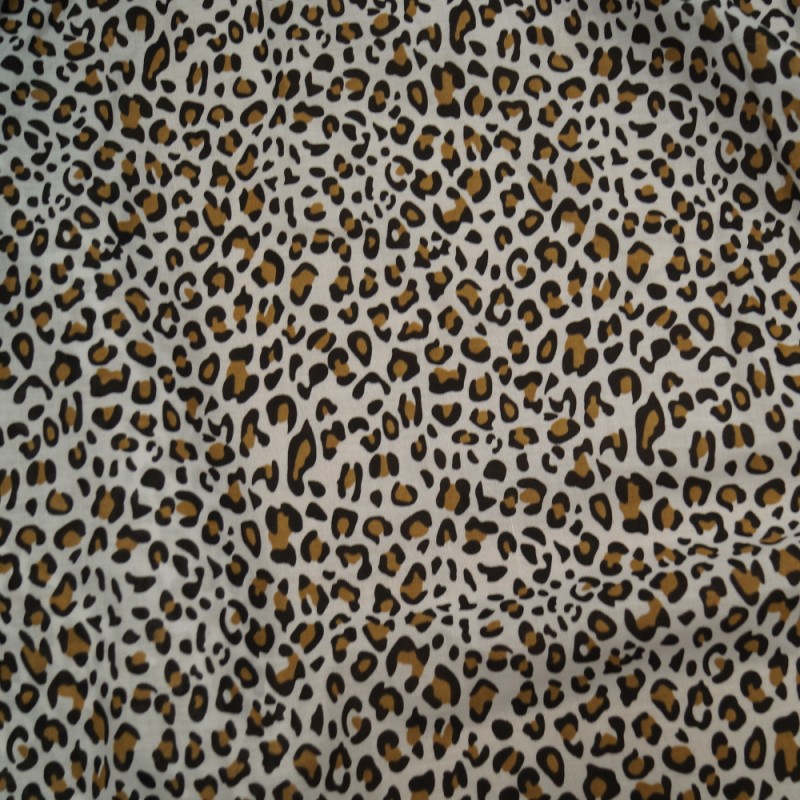 Preshirred Polycotton Fabric Summer Dress Material Animal Print Leopard ...