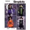 Simplicity Sewing Pattern S9348 Childrens Girls' Witch Dress Costume Halloween