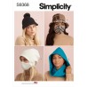 Simplicity Sewing Pattern S9368 Hat Mask Sets Hooded Infinity Scarf