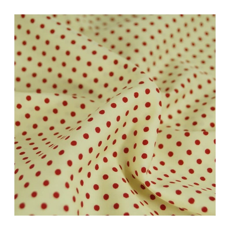 Red 100% Poplin Cotton Fabric Rose & Hubble 3mm Polka Dots Spots
