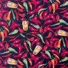 100% Cotton Fabric Nutex Chilli Peppers Food