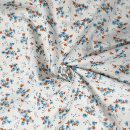 Polycotton Fabric Blue and...