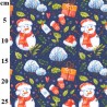 100% Cotton Digital Fabric Rose & Hubble Christmas Snowman Snow Holly Xmas
