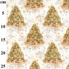100% Cotton Digital Fabric Rose & Hubble Vintage Christmas Tree Xmas Festive