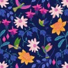 100% Cotton Fabric Lewis & Irene Hibiscus Hummingbird Floral Flower