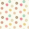 100% Cotton Fabric Lewis & Irene Tossed Doughnuts Donuts Sweets Treats Food