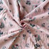 100% Cotton Fabric In Love Elephant Panda Hippo Vintage Floral Flower Butterfly pink