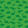 100% Cotton Fabric Nutex Dinosaur Dance Patchwork T-Rex Dino Green Silhouettes