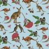 100% Cotton Fabric Nutex Kangaroo Family Kangaroos Joey Australian Animals