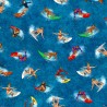 100% Cotton Fabric Timeless Treasures Surfers Surfing Waves Ocean Sports