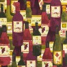 100% Korean Cotton Fabric Clothworks Bottles of Wine Vineyard Drinks