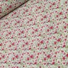 Polycotton Fabric Cherry Close Roses Floral Flowers Ditsy Bunches Leaves Leaf