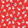 100% Cotton Fabric Makower Merry Christmas Snowman Snowmen Xmas Festive