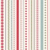 100% Cotton Fabric Lewis & Irene Christmas Scandinavian Stripes Xmas Festive