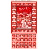 100% Cotton Fabric Makower Christmas Scandinavian Town Advent Calendar Panel