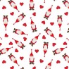 100% Cotton Fabric Lewis & Irene Christmas Tomtens Gnomes Gonks Xmas Hearts