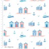 100% Cotton Fabric By The Coast Beach Huts