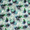 Linen Mix Fabric Little Johnny Tropical Palm Leaves Fern Leaf