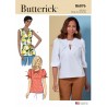 Butterick Sewing Pattern B6876 Misses' V-neck Top Knotted Neckline Tunic Sash