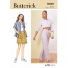 Butterick Sewing Pattern B6880 Misses' Buttoned Shirt Wide Leg Trousers Shorts