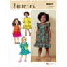 Butterick Sewing Pattern B6887 Childs High Waist Faux Wrap Dress Tiered Skirt